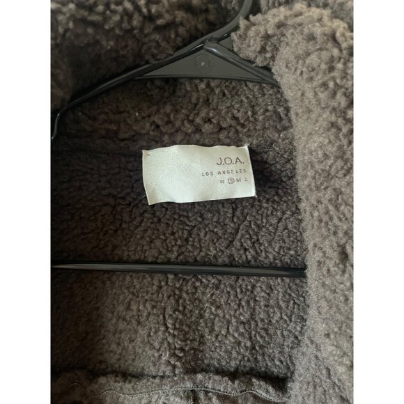 JOA Women's Biker Jacket Faux Fur Moto Short Belted Green Heavy Fleece Size XS - Picture 3 of 4